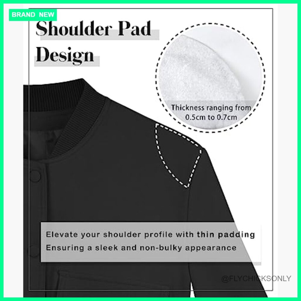 Polyester Cropped Bomber Jacket With Button Closu… - image 6